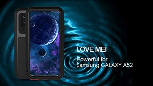 Love MEI Galaxy A52 Case, Outdoor Sports Waterproof Military Heavy Duty Shockproof Dust/Dirt Proof Hybrid Aluminum