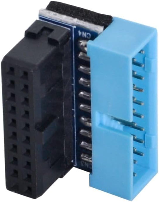 chenyang USB 3.0 Front Panel Header 19/20Pin Male to Female 90 Degree Down Angled Mainboard Header Gender Changer Connector Adapter