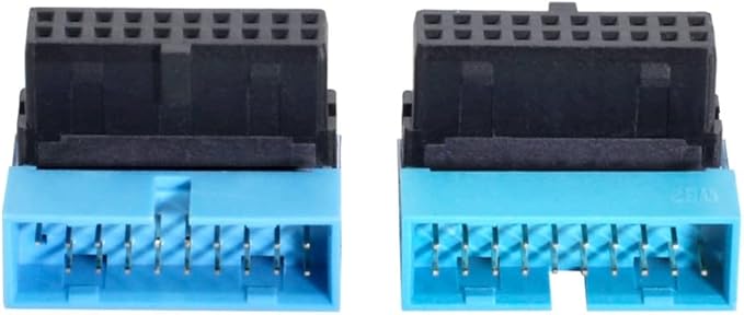 CY Adapter 2pcs/lot Up & Down Angled USB 3.0 20Pin 19Pin Male to Female Extension Adapter 90 Degree