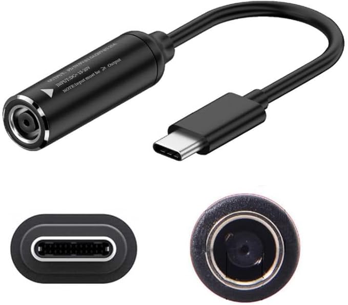 DC 7.4mm x 5.0mm Female Input to USB C PD Male Power Charging Cable,65W DC7450 to USB Type-C PD Output 5V/9V/20V Cable with PD Chip Inside,for Phones,Tablets,Laptops with USB c