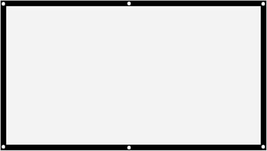 16:9 Projection Screen, Portable Non Crease White Polyester Projector Curtain, 84 Inch