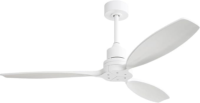 Sofucor Ceiling Fan without Lights, 52 Inch Low Profile Flush Mount Mordern Wood Ceiling Fan with Remote for Indoor Farmhouse Bedroom Living Room Outdoor Patio Porch, Reversible DC Motor, Noiseless