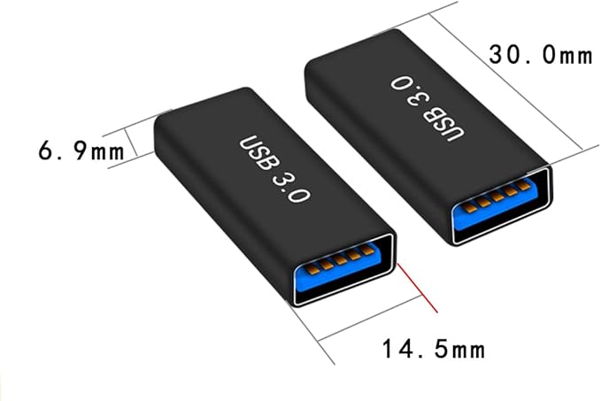 USB 3.0 Type A Female to Female Extension Adapter, USB to USB Adapter,4 Pack