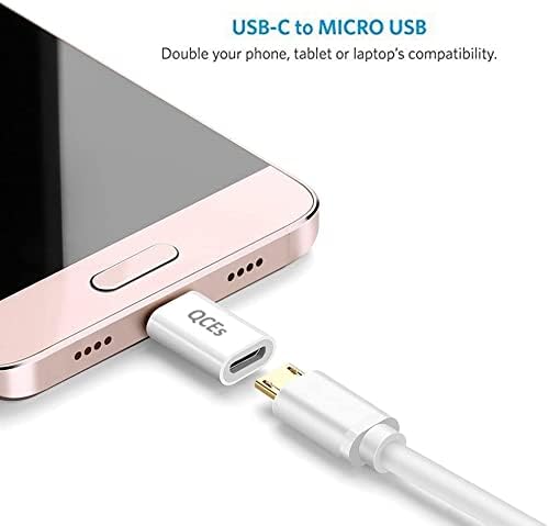 QCEs Micro USB to USB C Adapter 2Pack, Type C Adapter Fast Charging Compatible with iPhone 16/15 Pro Plus, Galaxy S24/S23, Type-C Phones, Tablets