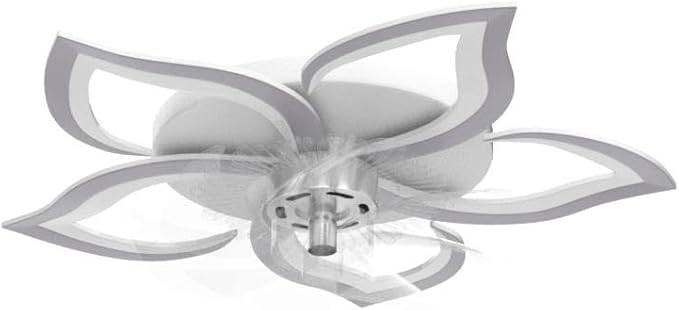Low Profile Ceiling Fan with Lights,110v Modern Dimmable Flower Shape, Remote Control/app Control,Timing 6 Gear Speeds Fan Ceiling Lamp.