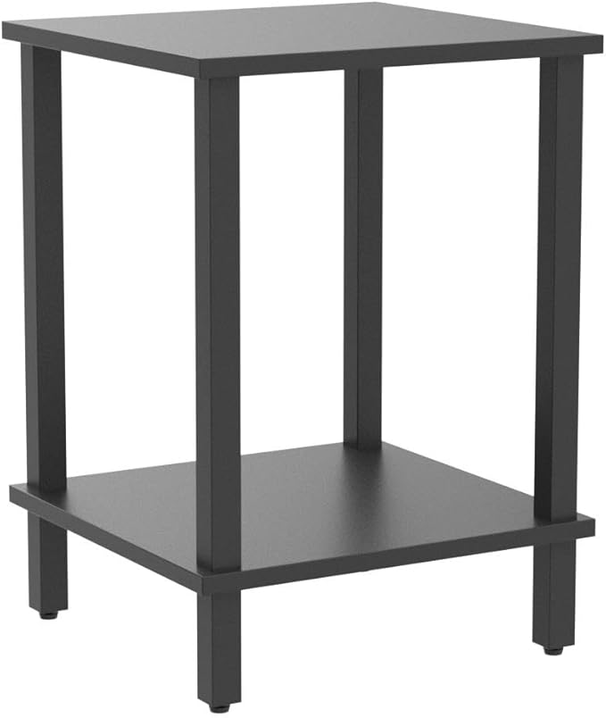 TUTOTAK End Table, Set of 2, Side Table, Nightstand, 2-Tier Storage Shelf, Sofa Table for Small Space, Living Room, Bed Room TB01BK035