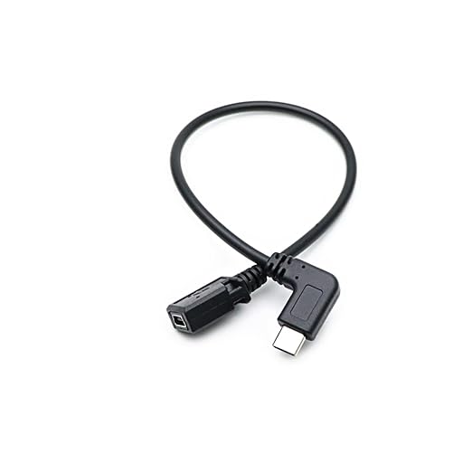 90 Degree USB Type C Male to Mini USB Female Cable, Adapter for MacBook Pro, Laptop, Android Devices