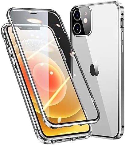 HENGHUI Lockable Case for iPhone 13 - Magnetic Glass Case with Camera Lens Protector and Safety Lock