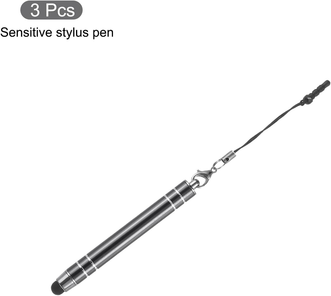 MECCANIXITY 3pcs Metal Touch Screen Pen, Metallic Stylus Pen Retractable Aluminum Alloy Mini Capacitive Pens Universal,