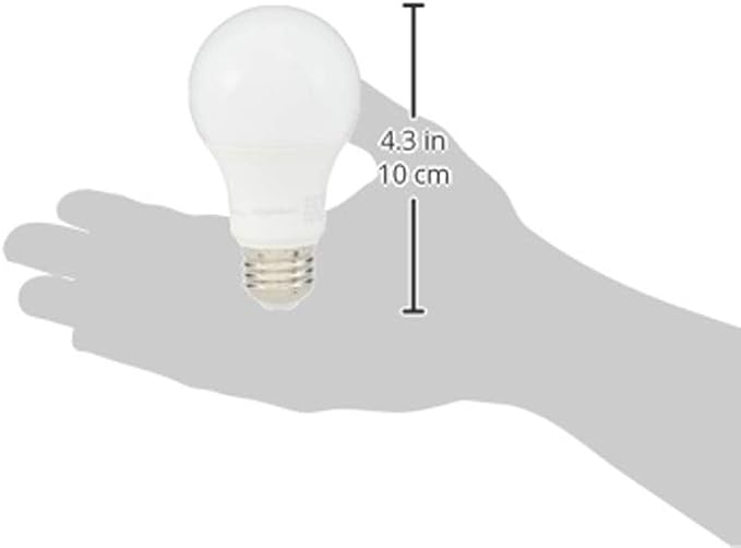 Amazon Basics A19 LED Light Bulbs, 75 Watt Equivalent, Energy Efficient 12W, E26 Standard Base, Soft White 2700K, Dimmable, 10,000 Hour Lifetime , 6-Pack