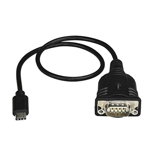 StarTech.com USB C to Serial Adapter Cable with COM Port Retention - 16" (40cm) USB Type C to RS232 (DB9) Serial Converter Cable - for PLCs, Scanners, Printers - Windows/Mac/Linux (ICUSB232PROC)