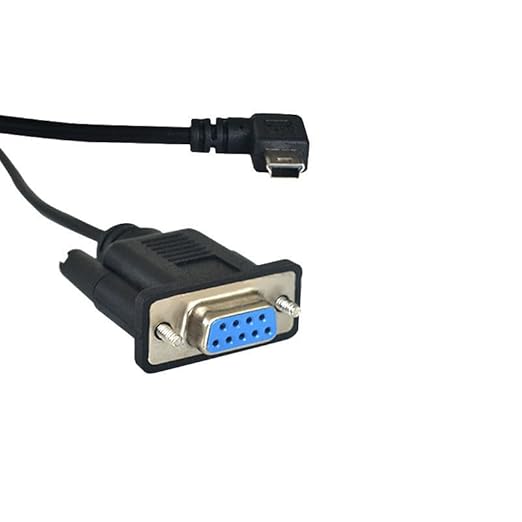 USB to RS232 Serial Adapter, USB Mini 5 Pin Male to DB9 9 Pin Female Serial Converter Cable 1.8M/6Feet (Right Angle mini USB to RS232 Serial)