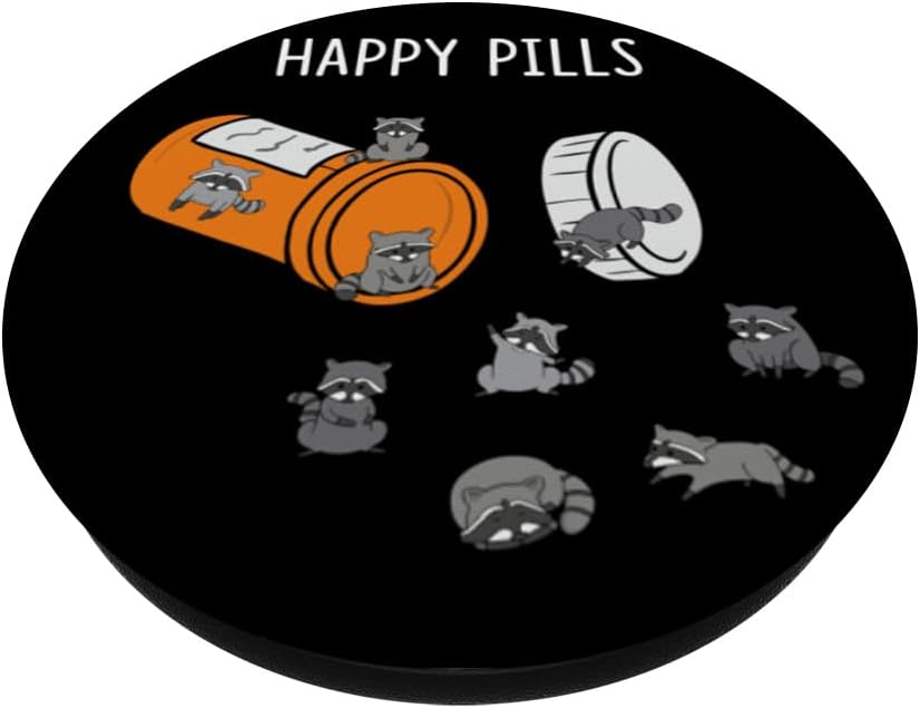 Happy Pills Funny Raccoon Pet Animal PopSockets Standard PopGrip