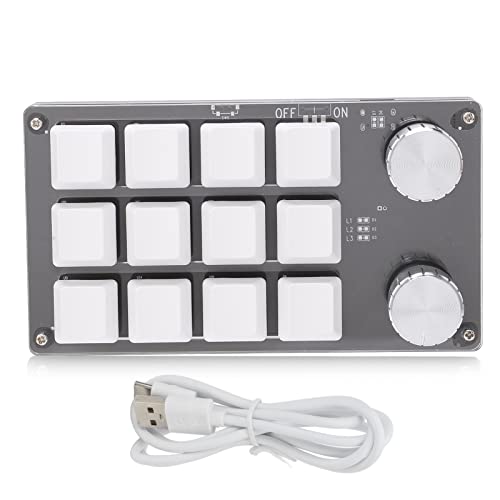 Zerodis Macro Mechanical Keyboard - One Handed 12 Key Multifunction DIY Programmable Keypad for Gaming
