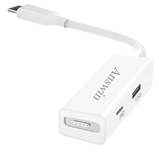 Mag-Safe to USB C Adapter 3-in-1 Mag-Safe 1 & 2 Adapter & USB C PD & QC USB (Charing Only) for iPhone 15 Series, M1/M2 MacBook, MacBook Air and More USB-C Devices