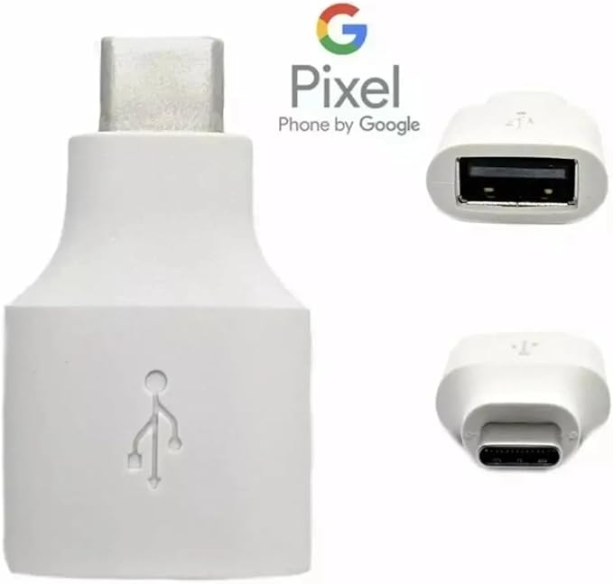 LEOM Gen for Google Pixel USB-C to USB-A Adapter, Quick Connect OTG Converter, White