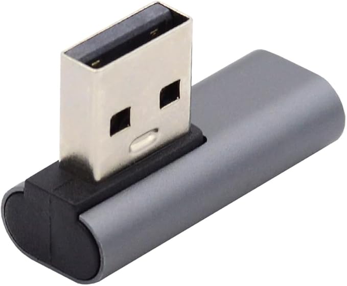 NFHK USB-C Type C Female Low Profile 90 Degree Right Angled to USB 3.0 A Male Data Adapter for Laptop Desktop