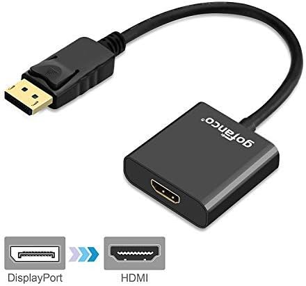 gofanco DisplayPort to HDMI Adapter - Black Male to Female DP to HDMI Converter for DisplayPort Enabled Desktops and Laptops to Connect to HDMI Displays (DPHDMI)