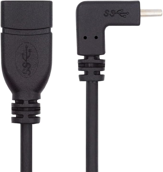 xiwai 90 Degree USB-C Type-C USB 3.1 Male to USB 3.0-A Female Adapter 10Gbps OTG Data Power Cable 20cm Up Down Angled