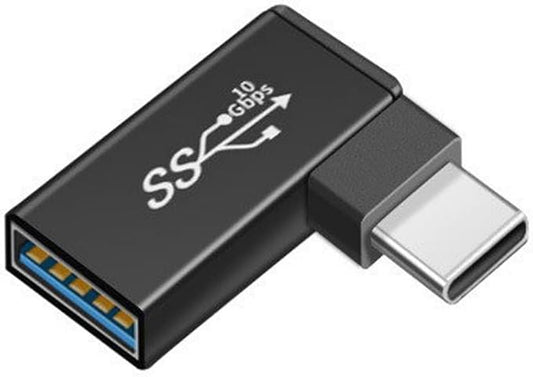 xiwai Right Angled 90 Degree OTG Adapter USB-C Type-C to USB 3.0 Female for Laptop Cell Phone