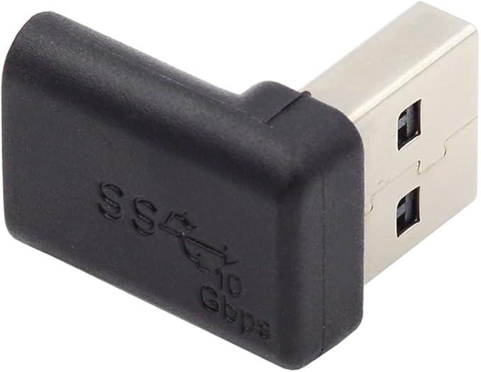 NFHK USB-C Type C Female 90 Degree Up Angled to USB 3.0 A Male Data Adapter for Laptop Desktop