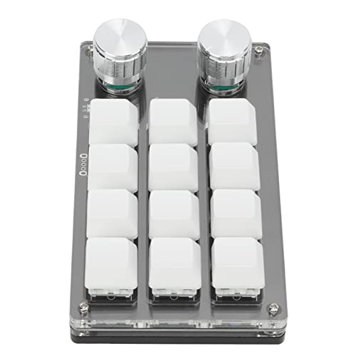 Zerodis Macro Mechanical Keyboard - One Handed 12 Key Multifunction DIY Programmable Keypad for Gaming