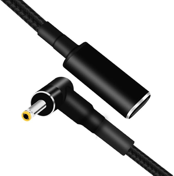 USB C to Slim Laptop Charging Cable Adapter Female Type C to DC Converter 0.8ft 100W PD Power Charger Supply Cord for Levono Toshiba Asus K55A K55N K501UX K53E G360 G450 G455 (5.5 x 2.5mm for Generic)
