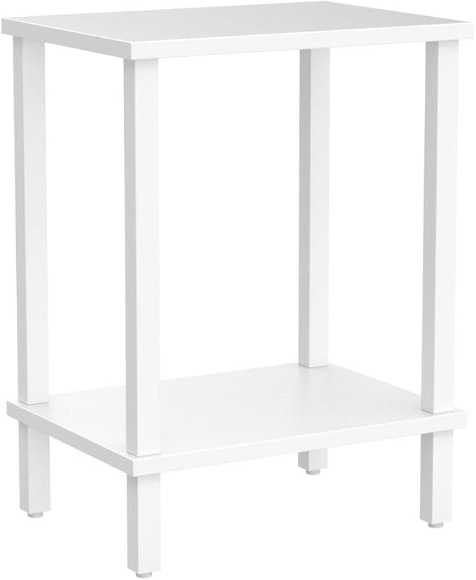 TUTOTAK End Table, Set of 2, Side Table, Nightstand, 2-Tier Storage Shelf, Sofa Table for Small Space, Living Room, Bed Room TB01BW035
