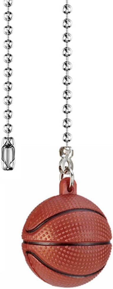 Ceiling Fan Pull Chain 12 inch Pull Chain Extension Fan Chain Extender Ceiling Fan Pulls Ornament with Ball Fan Chain Connector for Lighting Fans, 1 PACK (BASKETBALL)