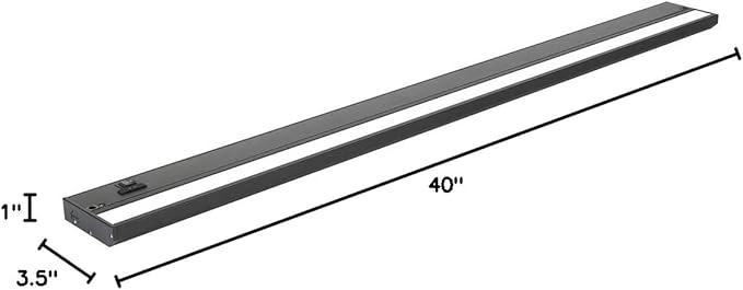 LED Under Cabinet Lighting Hardwired - 3CCT 40 Inch Black Finish - Undercabinet Lights for Kitchen - Linkable Undercounter Dimmable Plug in Light or Hard Wired - Under Counter Fixture Direct Wire