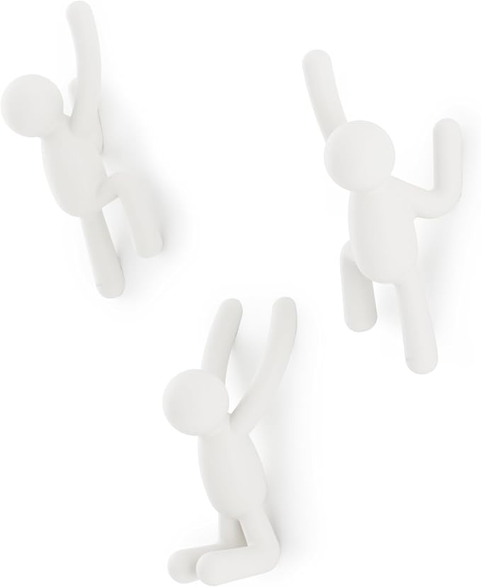 Umbra Buddy Wall Hooks, White, Set of 3