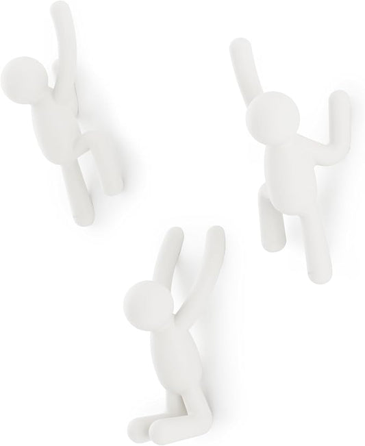 Umbra Buddy Wall Hooks, White, Set of 3