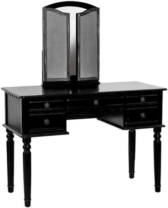 BOBKONA F4072 St. Croix Collection Vanity Set with Stool, Black