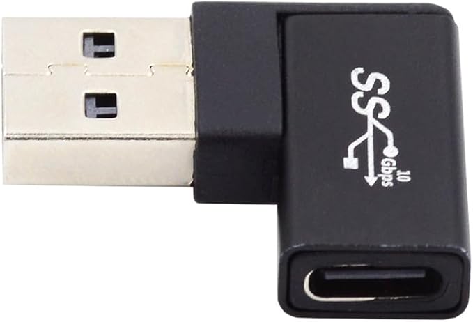 NFHK USB-C Type C Female to USB 3.0 A Male Data Adapter Flat Horizontal 90 Degree Right Angled for Laptop Desktop