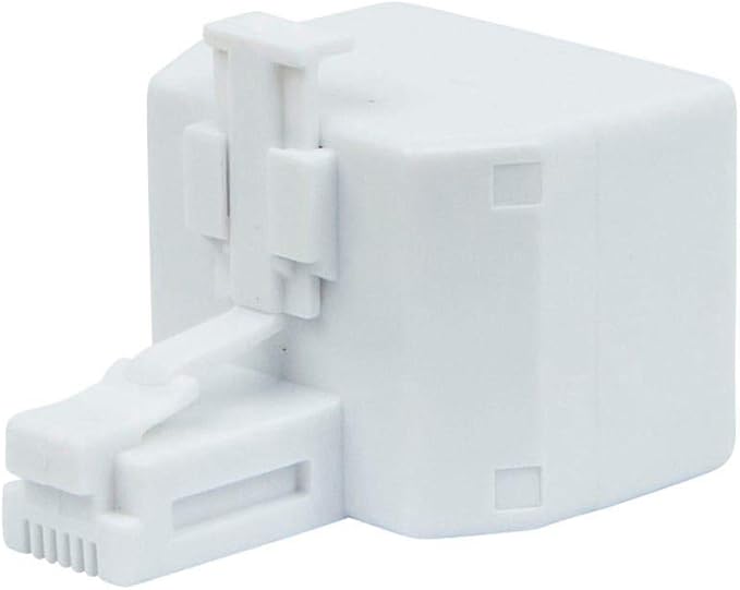 Monoprice RJ11 6P4C Modular T-Adapter - Male to 2x Female, Straight, White
