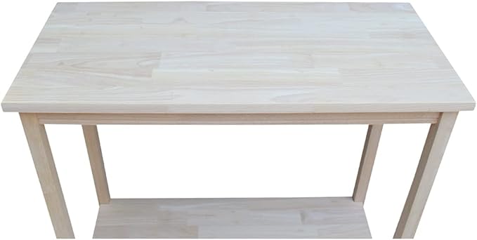 IC International Concepts, Portman Accent Table , Solid Real Wood, Sturdy Parawood, DIY, Paint/Stain Ready, Unfinished