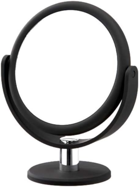 Danielle Creations 6.75-Inch Portable Two-Sided Vanity Round Vanity Makeup Mirror, No-Slip Soft Touch with 360 Rotation, 12x Magnification, Midnight Matte Black