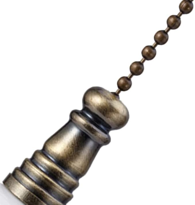 Ceiling Fan Pull Chain 12 inch Ceramic White Pull Chain Extension Fan Chain Extender Ceiling Fan Pulls Ornament with Ball Fan Chain Connector for Ceiling Fan Light, 1PCS (Ceramic White)