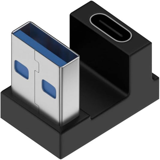CY USB-C Type C Female Opposite U Shape Back Angled to USB 3.0 A Male Data Adapter for Laptop Desktop