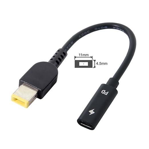 NFHK Type C USB-C to Rectangle 11.0 * 4.5mm Power Plug PD Emulator Trigger Charge Cable for X1 Carbon