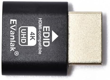EVanlak HDMI Dummy Plug Headless Ghost Display Emulator Premium Aluminum PC（Fit Headless-3840x2160@60H New 3RD）-2Pack