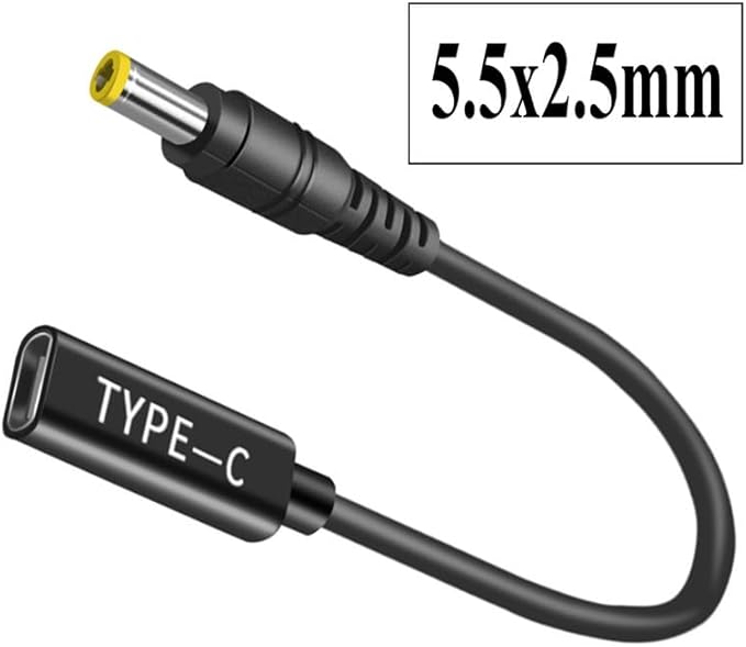 USB C to 5.5x2.5mm Cable, Male to DC Female 12V 19V 20V Adapter, DC 5.5x2.5mm Adapter to USB C Adapter Made for Asus Laptop Series, Router, Printer, RVs, Solar Generator