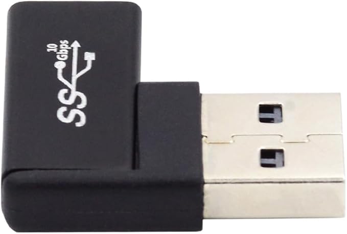 NFHK USB-C Type C Female to USB 3.0 A Male Data Adapter Flat Horizontal 90 Degree Right Angled for Laptop Desktop