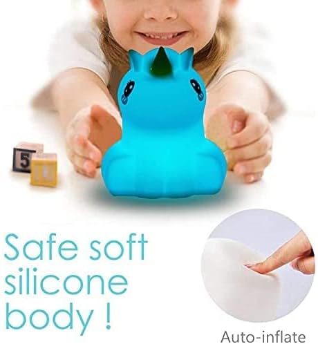 Animal-shaped Big Night Light for Children/Adult, Rechargeable LED Soft Silicone (BPA Free) Bedside Lamp, Adjustable Brightness and 9 Colors by Touch Control & Remote Control (Big Unicorn)