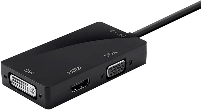 Monoprice Mini DisplayPort 1.2a / Thunderbolt to 4K HDMI, DVI, and VGA Passive Adapter, Black (112799) (Pack of 2)