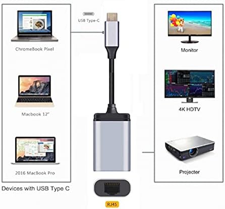cablecc USB-C Type-C USB3.1 to 1000Mbps Gigabit Ethernet Network LAN Cable Adapter for Laptop