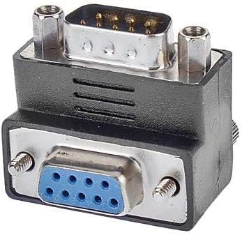 Toptekits DB9 Male to Female Adapter 90 Degree Downward, RS232 DB9 Pin Male to Female 90 Degree Changer Coupler Adapte Connector