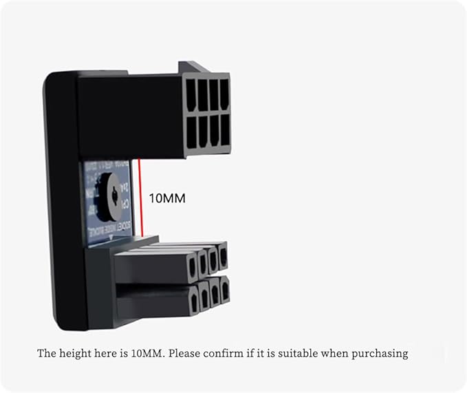 CPU ATX 8P Power Adapter Male to Female Header 180 Degree Socket Buckle for Desktop Chassis CPU Wiring Beautification (PH310B 1piece)