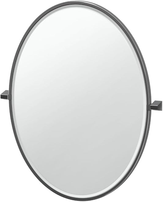 Gatco 5659XFLG A-Line 32" H Framed Oval Mirror, Matte Black