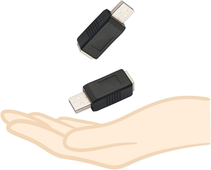 USB 2.0 Adapter, 2 Pack USB Type A Male to Type B Female Printer Scanner Cord, for Hard Drive Scanner Adapter